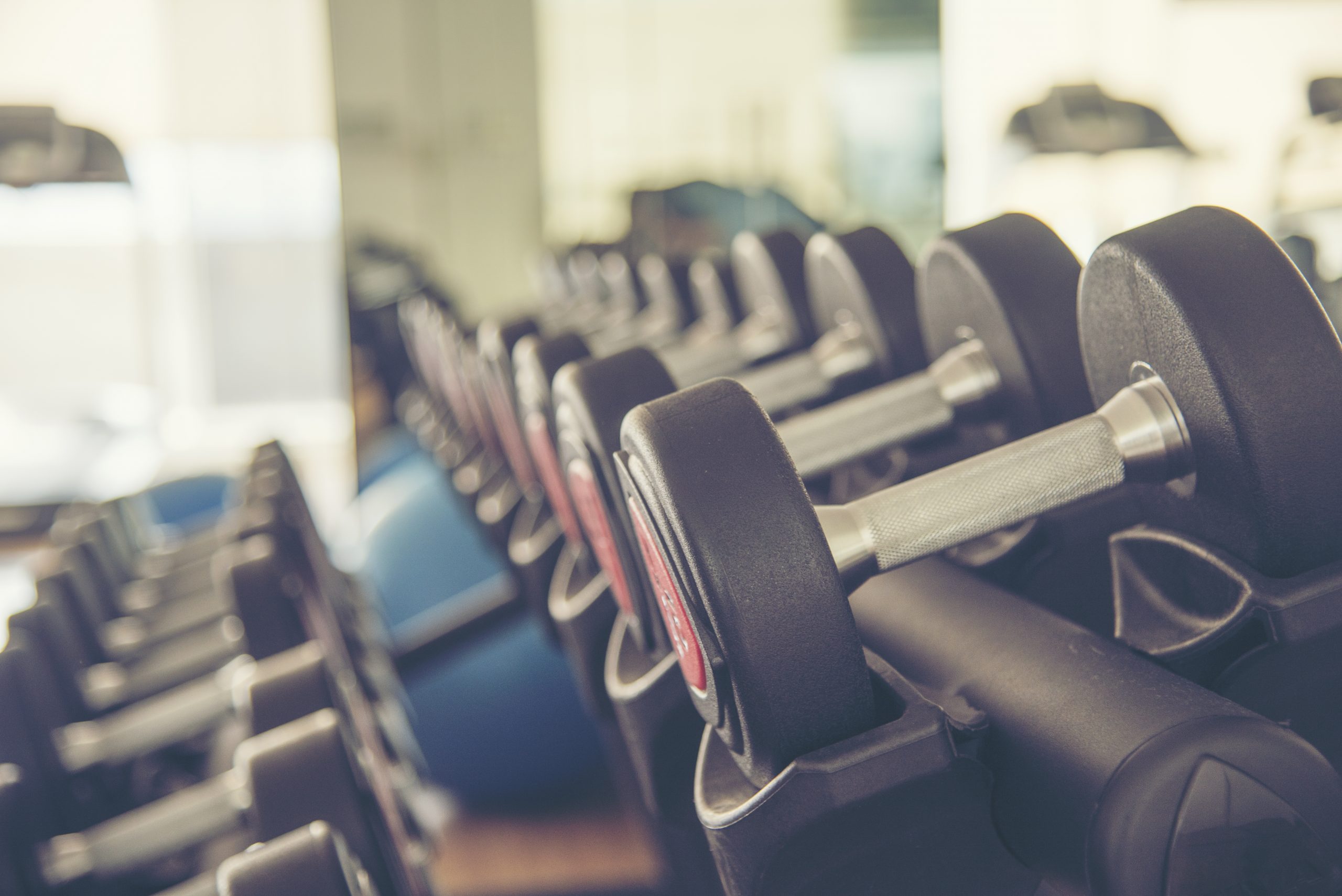 Dumbells in Fitness Center